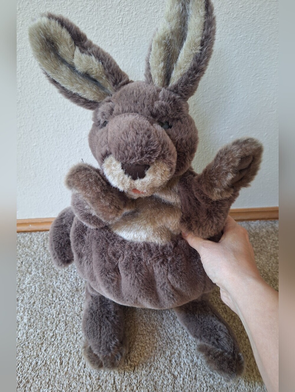 Large FOLKMANIS Folktails Kangaroo Plush Puppet Overall 25 Inch Long